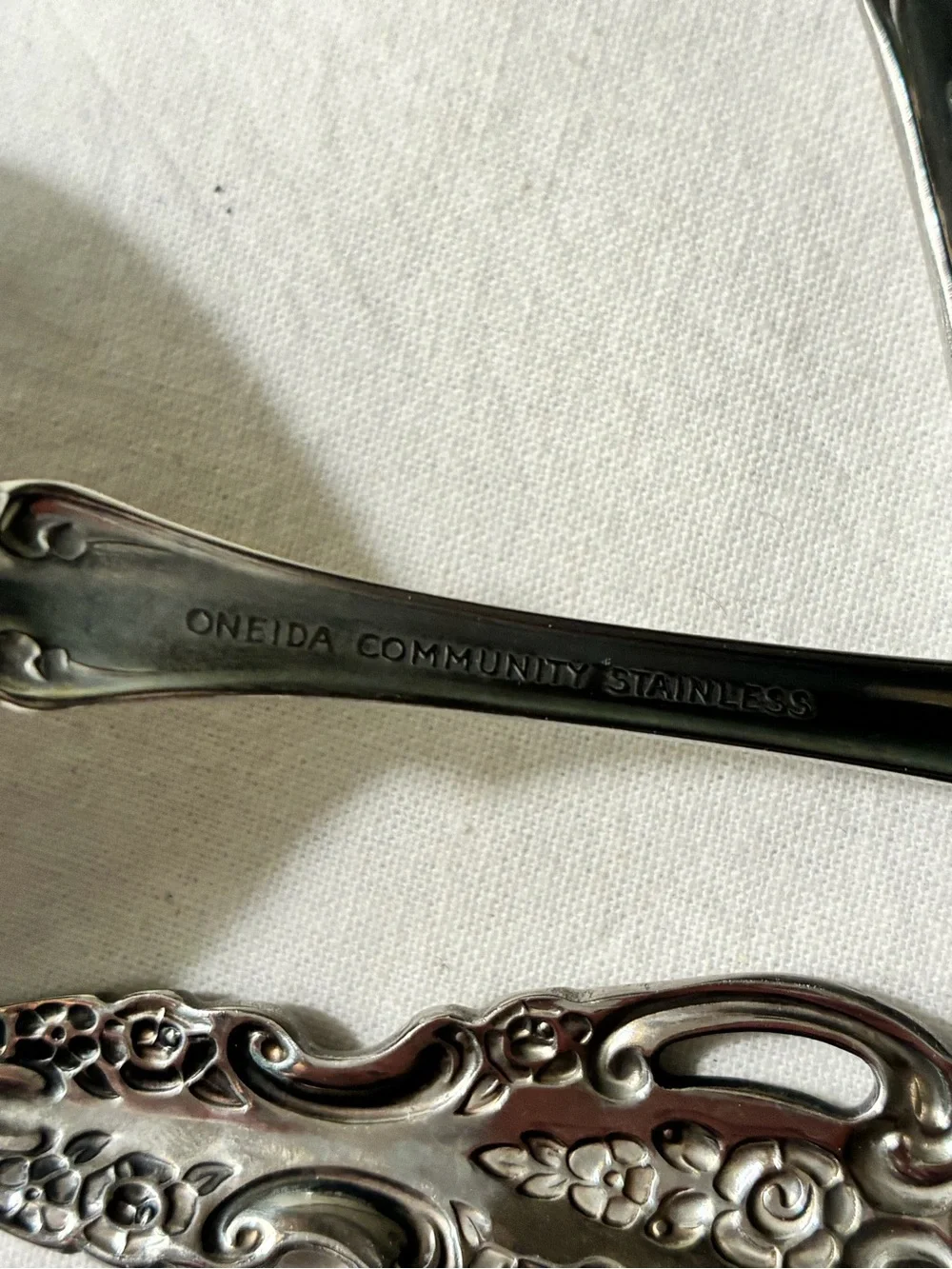 Oneida Community Stainless Serving Flatware  Possibly Brahms Spoons Ladle Fork